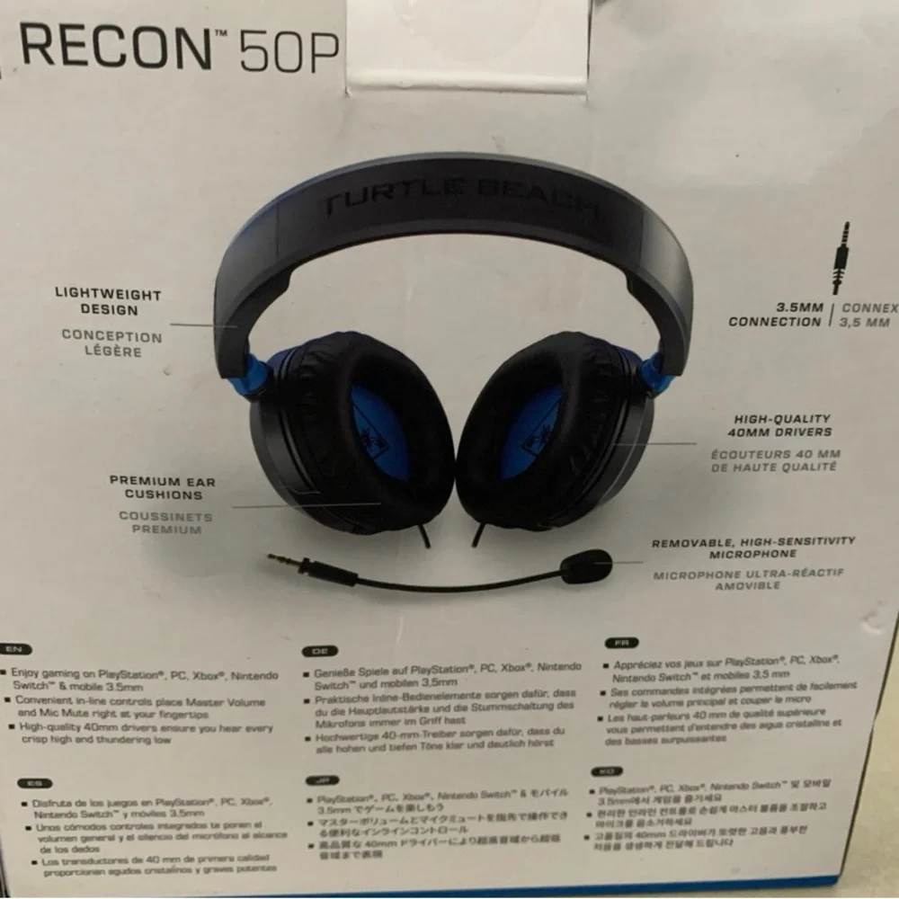 (Lot Of 2) Turtle Beach Ear Force Recon 50P Stereo Gaming headset - Black/Blue